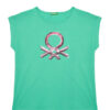 United Colors Of Benetton Тишърт 3I1XC10P1 Зелен Regular Fit цвят на ниска цена