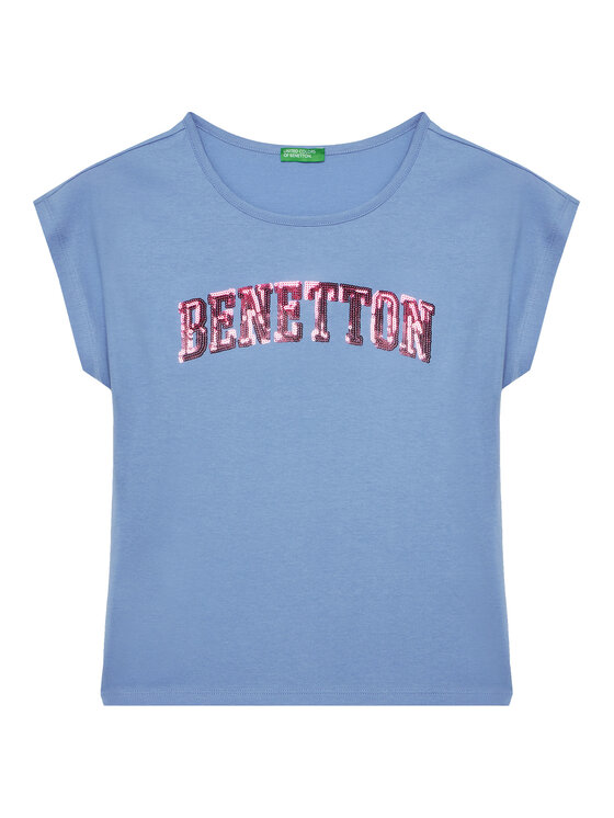 United Colors Of Benetton Тишърт 3I1XC10P1 Син Regular Fit за Момичета цена