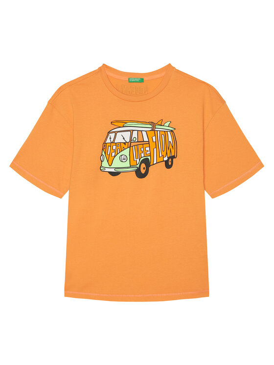 United Colors Of Benetton Тишърт 3I1XC10P6 Оранжев Regular Fit за Момчета цена