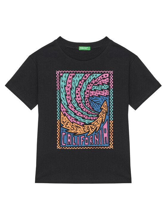 United Colors Of Benetton Тишърт 3I1XC10P7 Черен Regular Fit за Момчета цена