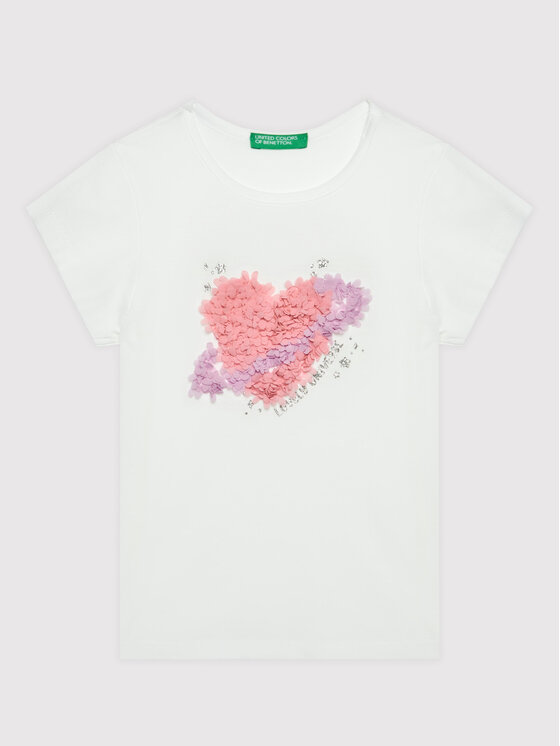 United Colors Of Benetton Тишърт 3I1XG101W Бял Regular Fit за Момичета цена