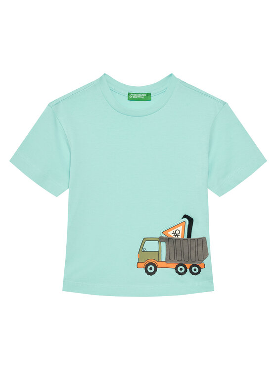 United Colors Of Benetton Тишърт 3I1XG10J6 Зелен Regular Fit за Момчета цена