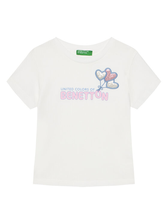 United Colors Of Benetton Тишърт 3I1XG10JB Бял Regular Fit за Момичета цена
