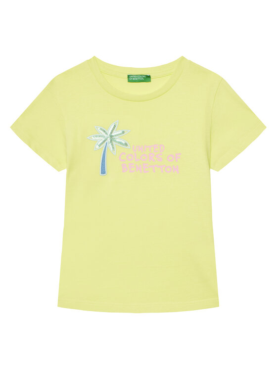 United Colors Of Benetton Тишърт 3I1XG10JB Жълт Regular Fit за Момичета цена
