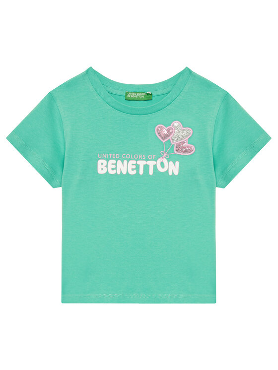 United Colors Of Benetton Тишърт 3I1XG10JB Зелен Regular Fit за Момичета цена