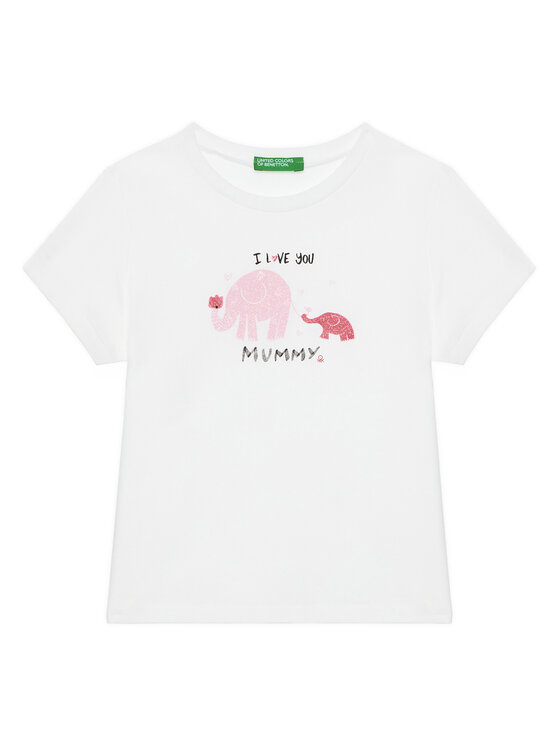 United Colors Of Benetton Тишърт 3I1XG10JJ Бял Regular Fit за Момичета цена
