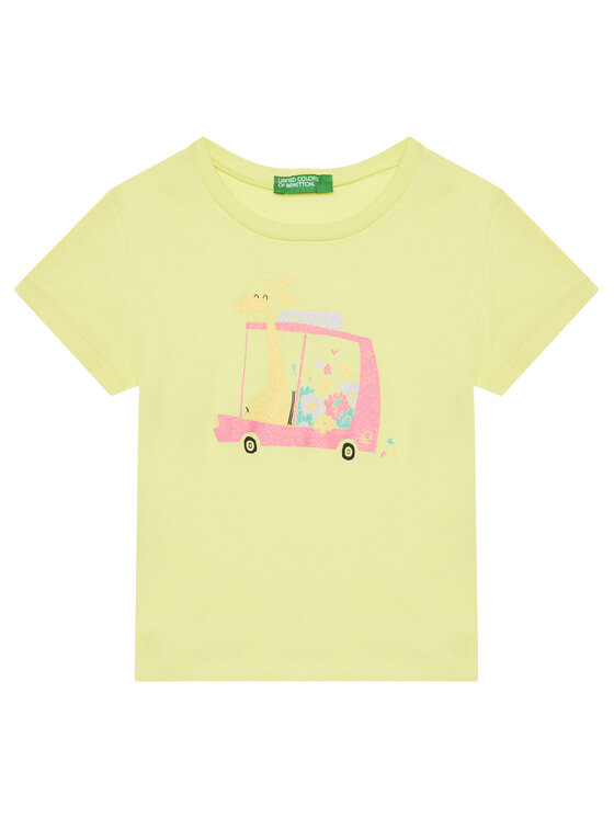United Colors Of Benetton Тишърт 3I1XG10JJ Жълт Regular Fit за Момичета цена