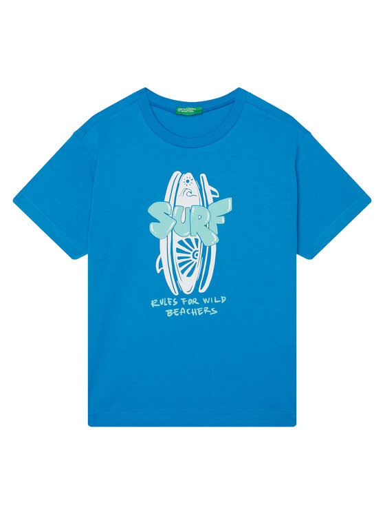 United Colors Of Benetton Тишърт 3JERC10PE Син Regular Fit за Момчета цена