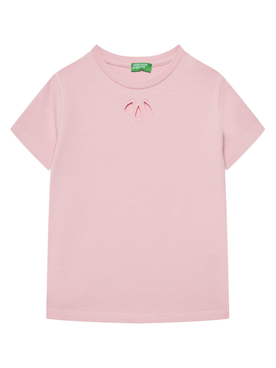 United Colors Of Benetton Тишърт 3P4ZC10O0 Розов Slim Fit за Момичета цена