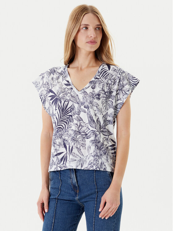 United Colors Of Benetton Тишърт 3SEBD10AE Син Relaxed Fit за Жени цена