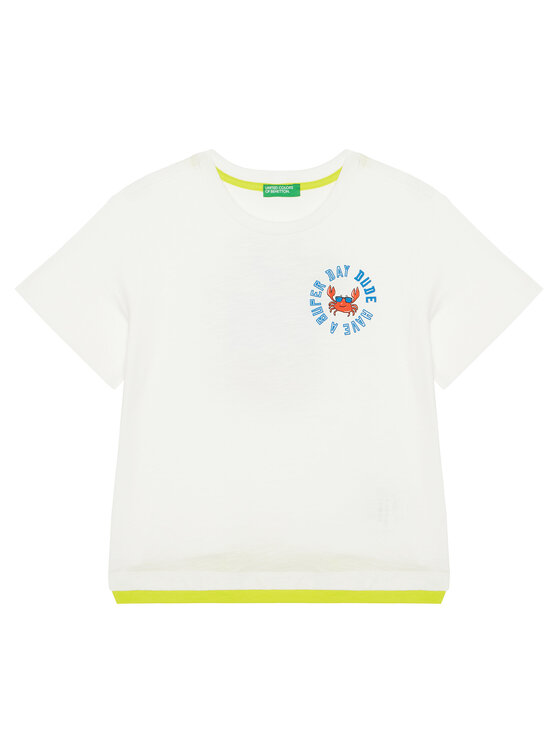 United Colors Of Benetton Тишърт 3SLUG10JF Екрю Regular Fit за Момчета цена