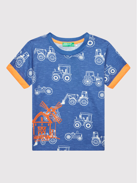 United Colors Of Benetton Тишърт 3UBTG100U Син Regular Fit за Момчета цена