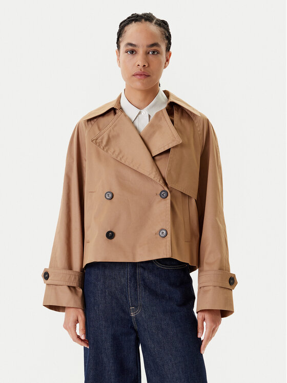 United Colors Of Benetton Тренч 2RGCDW034 Бежов Regular Fit за Жени цена