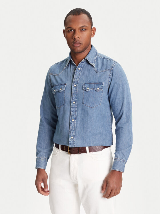 United Colors Of Benetton дънкова риза 5RZKUQ03F Син Regular Fit за Мъже цена