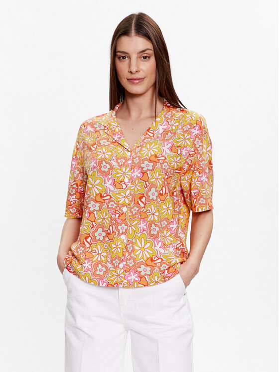 Vans Риза Resort Floral VN000453 Оранжев Regular Fit за Жени цена