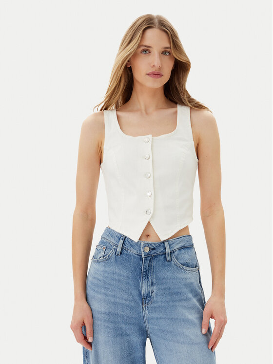 Vero Moda Елек Wild Alinia 10323777 Бял Slim Fit за Жени цена