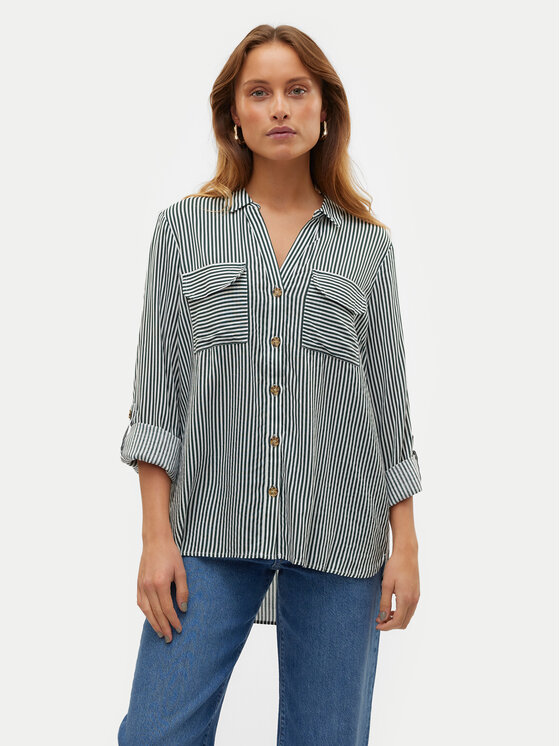 Vero Moda Риза Bumpy 10275283 Зелен Regular Fit за Жени цена