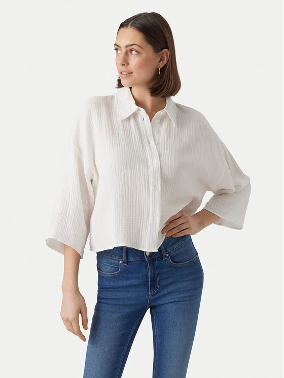 Vero Moda Риза Natali 10279685 Бял Standard Fit за Жени цена