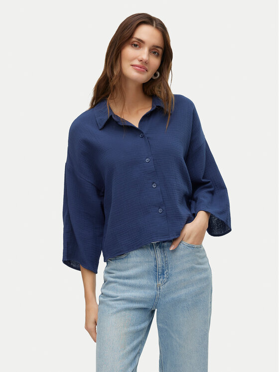 Vero Moda Риза Natali 10279685 Тъмносин Standard Fit за Жени цена