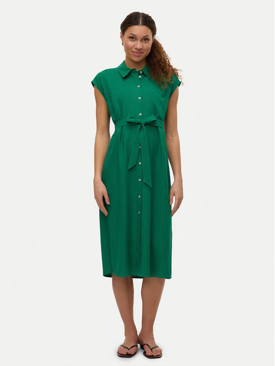 Vero Moda Рокля тип риза Mymilo 10282532 Зелен Regular Fit за Жени цена