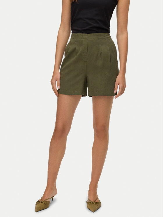 Vero Moda Шорти от плат Jesmilo 10279694 Зелен Regular Fit за Жени цена