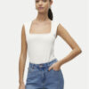 Vero Moda топ Million 10312751 Бял Slim Fit за Жени цена