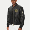 Versace Jeans Couture Кожено яке 78GAVP06 Черен Regular Fit за Мъже цена