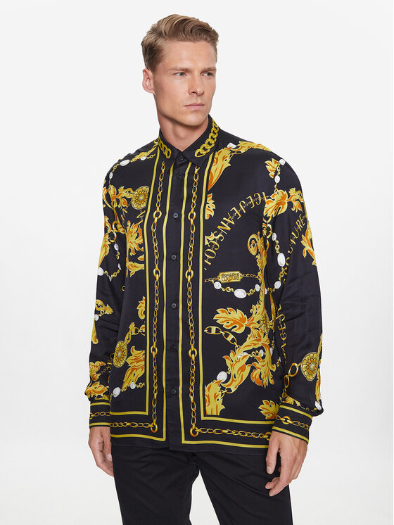 Versace Jeans Couture Риза 75GAL2RC Черен Regular Fit за Мъже цена
