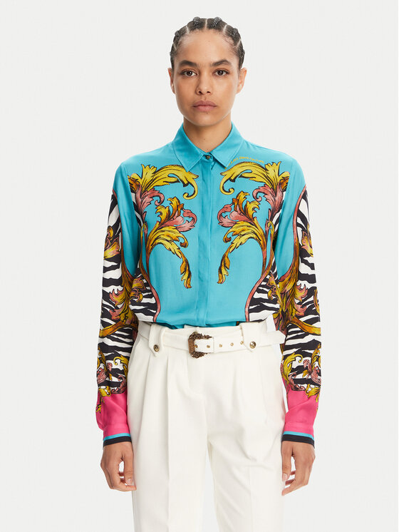 Versace Jeans Couture Риза 78HAL2P1 Син Regular Fit за Жени цена