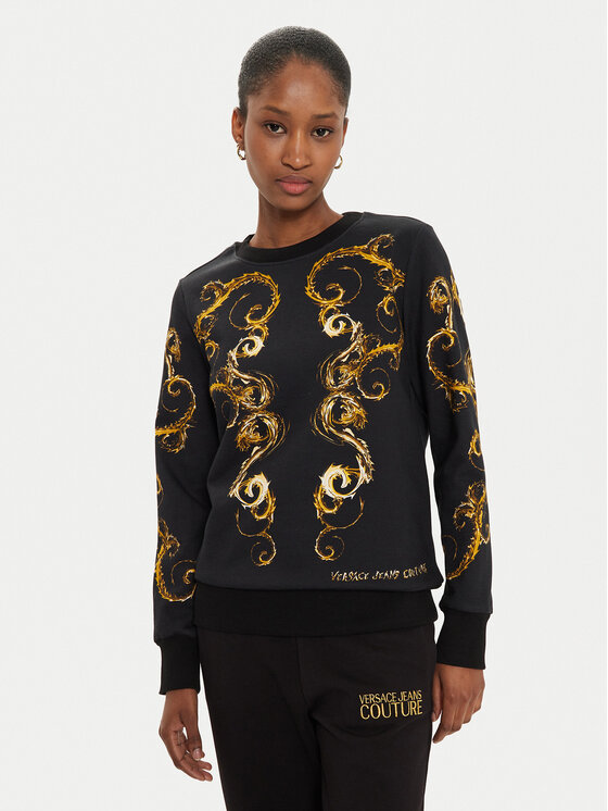 Versace Jeans Couture Суитшърт 77HAI3P9 Черен Regular Fit за Жени цена