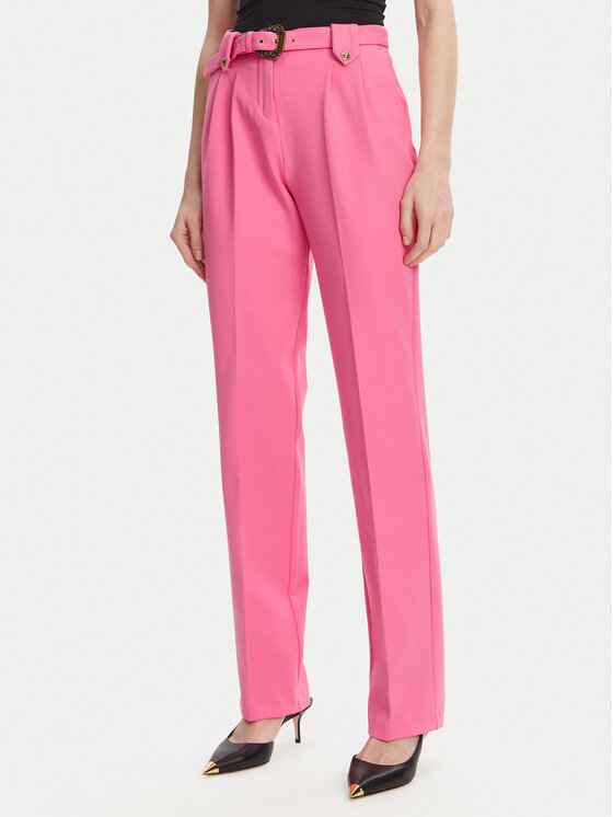 Versace Jeans Couture Текстилни панталони 78HAA111 Розов Straight Fit за Жени цена