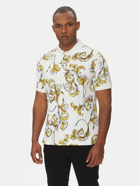 Versace Jeans Couture Тениска с яка и копчета 78GAG6S0 Бял Regular Fit за Мъже цена