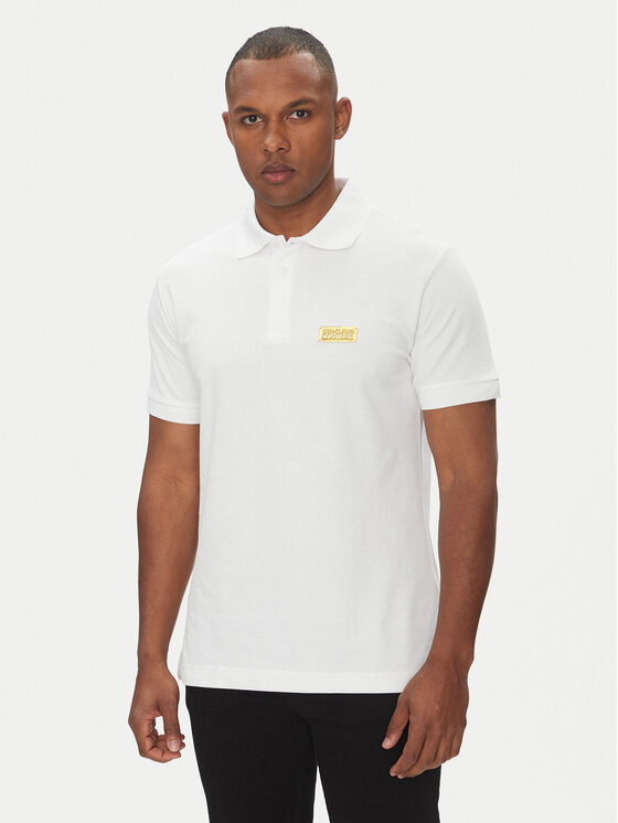 Versace Jeans Couture Тениска с яка и копчета 78GAGT08 Бял Regular Fit за Мъже цена