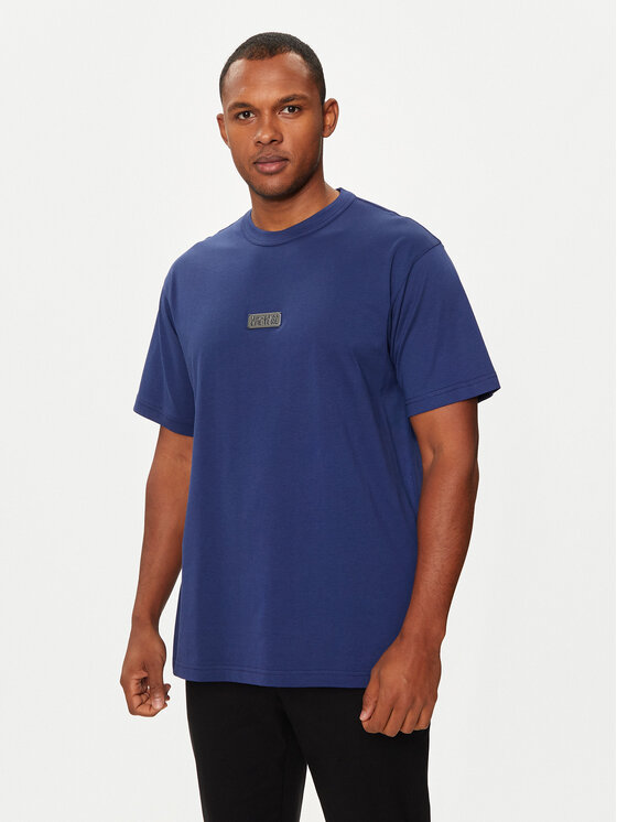 Versace Jeans Couture Тишърт 77GAHT08 Тъмносин Regular Fit за Мъже цена