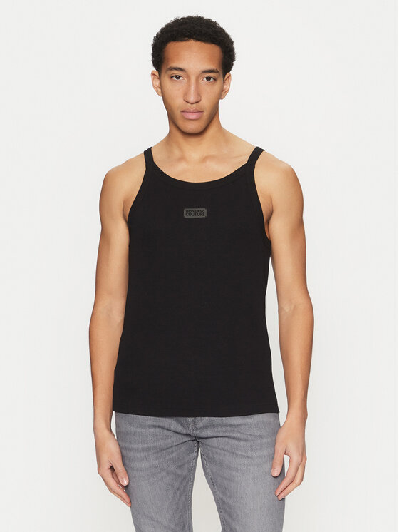 Versace Jeans Couture Тишърт 78GAH614 Черен Regular Fit за Мъже цена