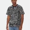 Versace Jeans Couture Тишърт 78GAH6R0 Черен Regular Fit за Мъже цена
