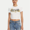 Versace Jeans Couture Тишърт 78HAHC05 Бял Slim Fit за Жени цена