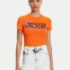 Versace Jeans Couture Тишърт 78HAHC05 Оранжев Slim Fit за Жени цена