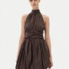 ViCOLO Коктейлна рокля TD0606 Кафяв Regular Fit за Жени цена