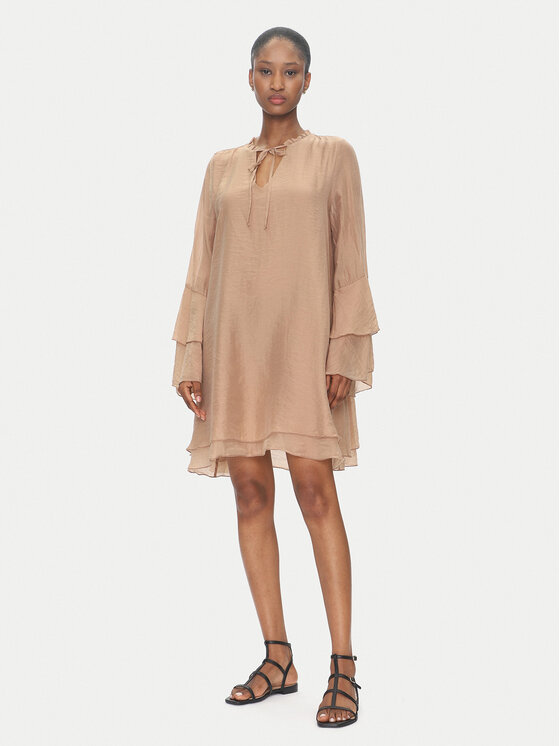 ViCOLO Лятна рокля TD0753 Бежов Regular Fit за Жени цена