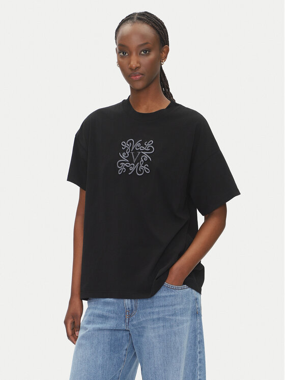 ViCOLO Тишърт RD0119 Черен Regular Fit за Жени цена