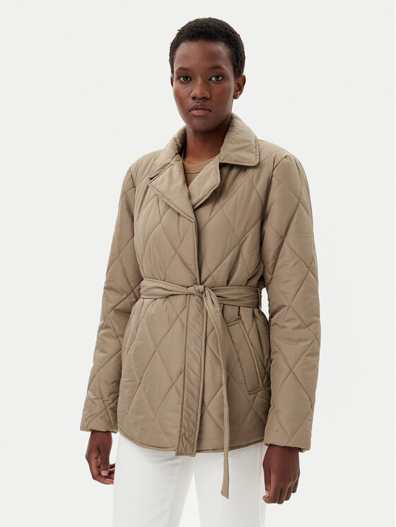 Vila Пухено яке Dita 14087604 Кафяв Regular Fit за Жени цена