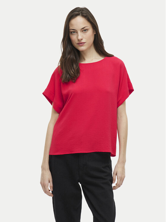 Vila Тишърт Josa 14101663 Розов Regular Fit за Жени цена