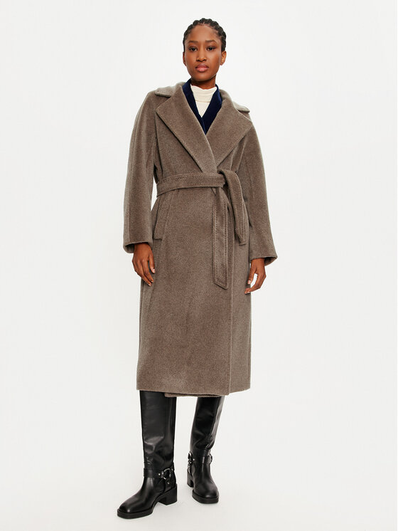 Weekend Max Mara Вълнено палто Tempera 2425016102 Кафяв Regular Fit за Жени цена