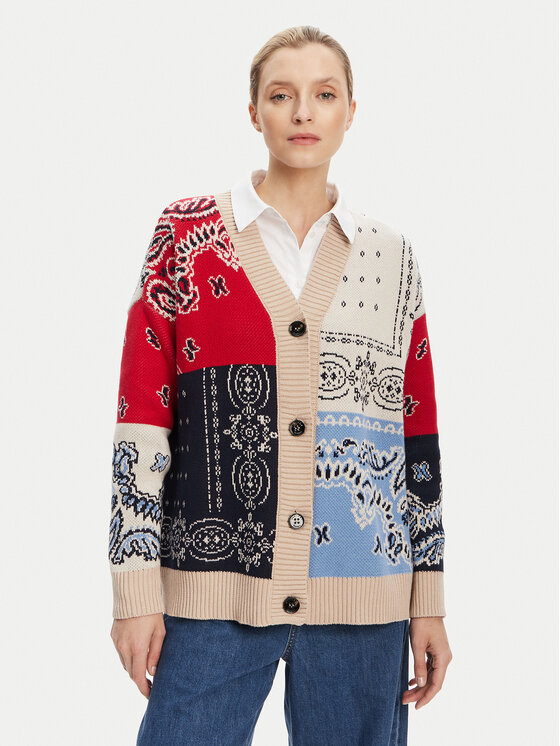 Weekend Max Mara Кардиган Baobab 2525346051 Цветен Relaxed Fit за Жени цена
