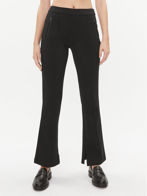 Weekend Max Mara Текстилни панталони Goya 2357860433 Черен Straight Fit за Жени цена