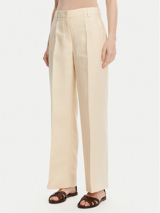 Weekend Max Mara Текстилни панталони Malizia 2515131052 Екрю Regular Fit за Жени цена