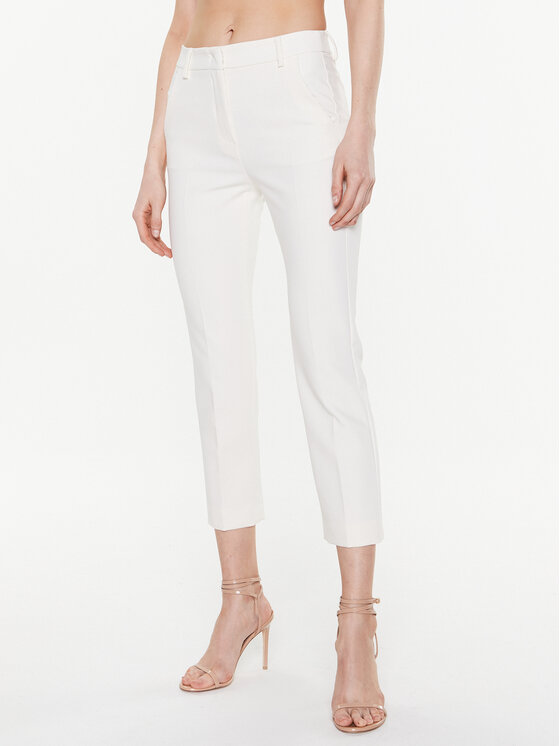 Weekend Max Mara Текстилни панталони Rana 2351310137 Екрю Slim Fit за Жени цена