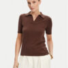 Weekend Max Mara Тениска с яка и копчета Roncolo 2525366071 Кафяв Regular Fit за Жени цена