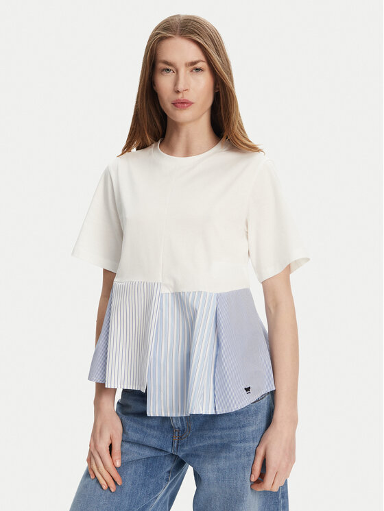 Weekend Max Mara Тишърт Bird 2515941102 Бял Relaxed Fit за Жени цена